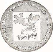 5 Pesos Expo 2000 - Twipsy, Cuba, 1999 reverse image