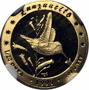 5 Pesos Bee Hummingbird, Cuba, 1999 reverse image