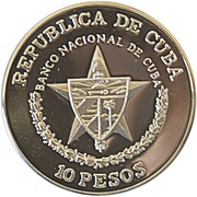 10 Pesos First Railroad in England obverse image
