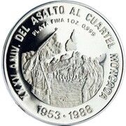 10 Pesos Assault to the Moncada Garrison, Cuba, 1988 reverse image