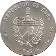 10 Pesos F. Castro at the mountain obverse image