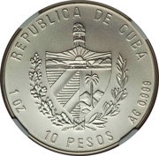 10 Pesos J. Marti and F. Castro obverse image