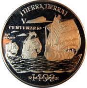 10 Pesos ¡Tierra, Tierra! - with exergue, Cuba, 1989 reverse image