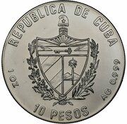 10 Pesos F. Castro at the mountain; Trial strike obverse image