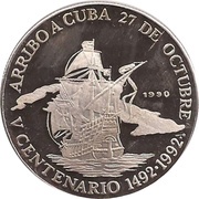 10 Pesos Arrival at Cuba, Cuba, 1990 reverse image