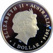 1 Dollar - Elizabeth II 4th Portrait - Megafauna - Procoptodon obverse image
