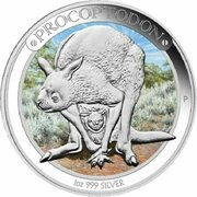 1 Dollar - Elizabeth II 4th Portrait - Megafauna - Procoptodon, Australia, 2014 reverse image