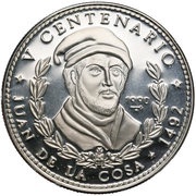 10 Pesos Juan de la Cosa, Cuba, 1990 reverse image