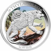 1 Dollar - Elizabeth II 4th Portrait - Megafauna - Thylacoleo, Australia, 2014 reverse image
