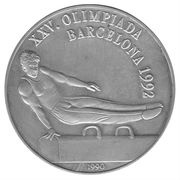 10 Pesos Gymnastics, Cuba, 1990 reverse image