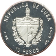 10 Pesos High jump; Piedfort obverse image