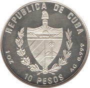 10 Pesos Baseball; Piedfort obverse image