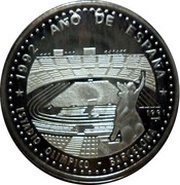 10 Pesos Barcelona Olympic Stadium, Cuba, 1991 reverse image