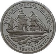 10 Pesos Transatlantic mail reverse image