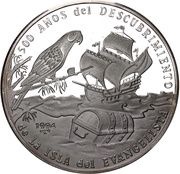 10 Pesos Discovery of Isla del Evangelista, Cuba, 1994 reverse image