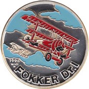 10 Pesos Fokker Dr.I reverse image