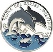 10 Pesos Dolphins, Cuba, 1994 reverse image