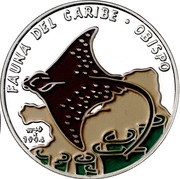 10 Pesos Spotted Eagle Ray reverse image