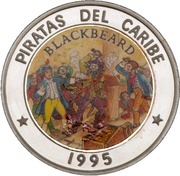10 Pesos Blackbeard, Cuba, 1995 reverse image