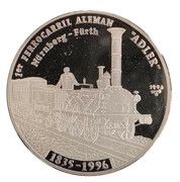 10 Pesos First German Railroad reverse image