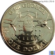 1 Dollar - Elizabeth II 4th Portrait - G for George reverse image