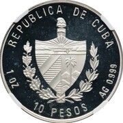 10 Pesos 40th Anniversary of Landing of the Granma obverse image
