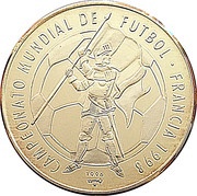 10 Pesos Soccer World Championship, Cuba, 1996 reverse image
