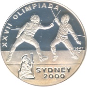10 Pesos Sydney Olympics, Cuba, 1997 reverse image