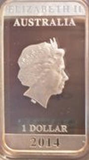 1 Dollar - Elizabeth II 4th Portrait - Vintage Travel Poster - Kangaroo obverse image