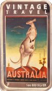 1 Dollar - Elizabeth II 4th Portrait - Vintage Travel Poster - Kangaroo, Australia, 2014 reverse image