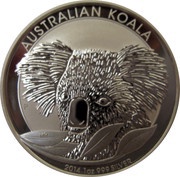 1 Dollar - Elizabeth II 4th Portrait - Koala - Silver Bullion Coin, Australia, 2014 reverse image