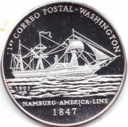 10 Pesos First Post Service - ship Washington, Cuba, 1997 reverse image