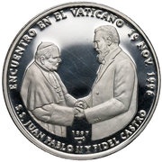 10 Pesos Fidel Castro's visit to the Vatican, Cuba, 1997 reverse image