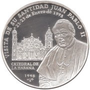10 Pesos Visit of John-Paul II to Cuba, Cuba, 1998 reverse image