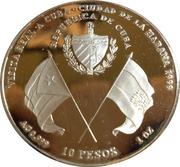 10 Pesos Spanish Royal Visit obverse image