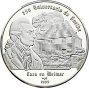 10 Pesos Goethe, Cuba, 1999 reverse image