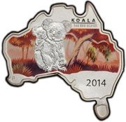 1 Dollar - Elizabeth II 4th Portrait - Koala, Australia, 2014 reverse image