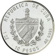 10 Pesos Training ship "Juan Sebastián Elcano" obverse image