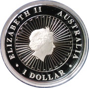 1 Dollar - Elizabeth II 4th Portrait - Opal Tasmanian Devil obverse image