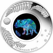 1 Dollar - Elizabeth II 4th Portrait - Opal Tasmanian Devil, Australia, 2014 reverse image
