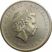 1 Dollar - Elizabeth II 4th Portrait - Kookaburra and Baby obverse image