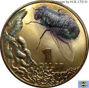 1 Dollar - Elizabeth II 4th Portrait - Bright Bug Series - Blowfly reverse image