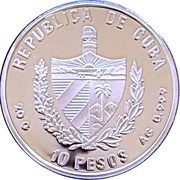 10 Pesos Castro and Hemingway obverse image