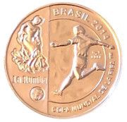 10 Pesos 2014 FIFA World Cup Brazil, Cuba, 2014 reverse image