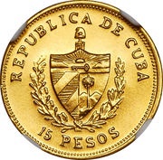 15 Pesos Homeland and Freedom; Piedfort obverse image