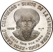 20 Pesos Camilo Cienfuegos, Cuba, 1988 reverse image