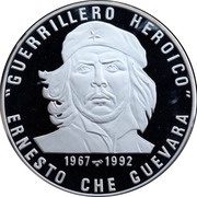 20 Pesos Heroic Guerilla Fighter, Cuba, 1992 reverse image