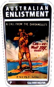 1 Dollar - Elizabeth II 4th Portrait - Posters of WW1 - Coo-ee Enlistment, Australia, 2014 reverse image