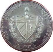50 Pesos Barcelona Olympic Stadium obverse image