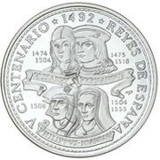 50 Pesos Spanish Monarchs, Cuba, 1992 reverse image